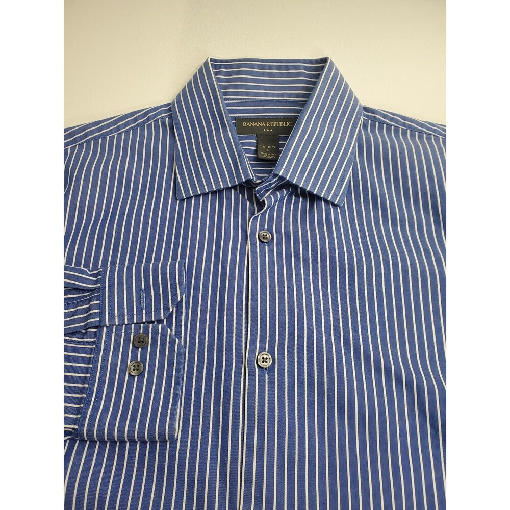 Banana Republic Men's Long Sleeve Button Up Dress‎ Shirt, L 16-16.5